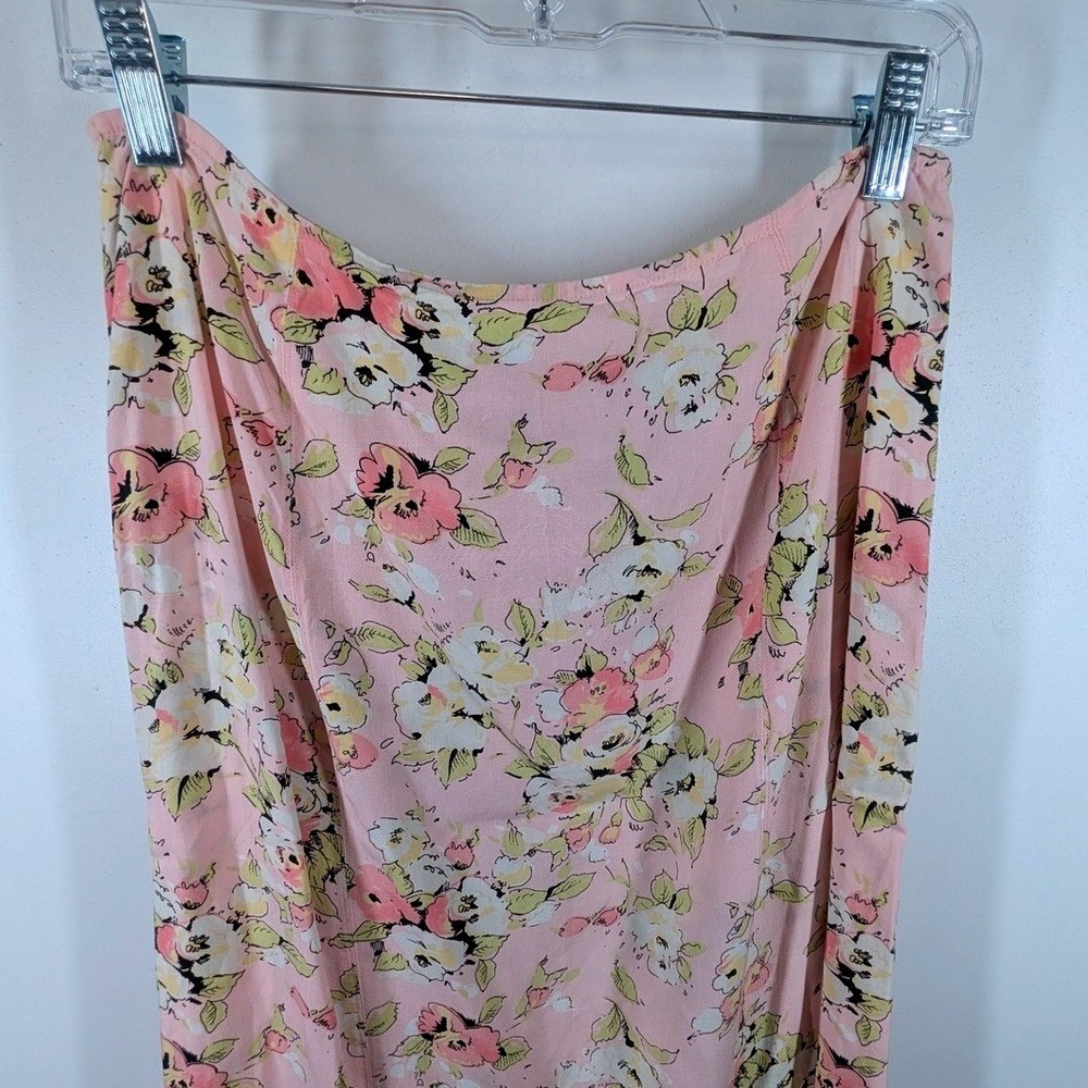 Emma James Pink Floral Midi Skirt Women's Size 10 A Line Lightweight Flowy - Picture 4 of 6